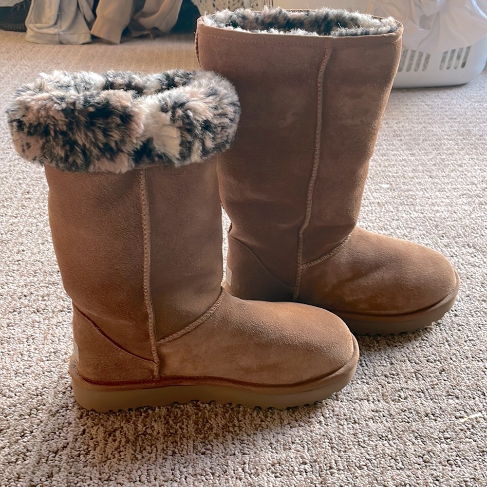 Uggs Tall Leopard Fur Boot